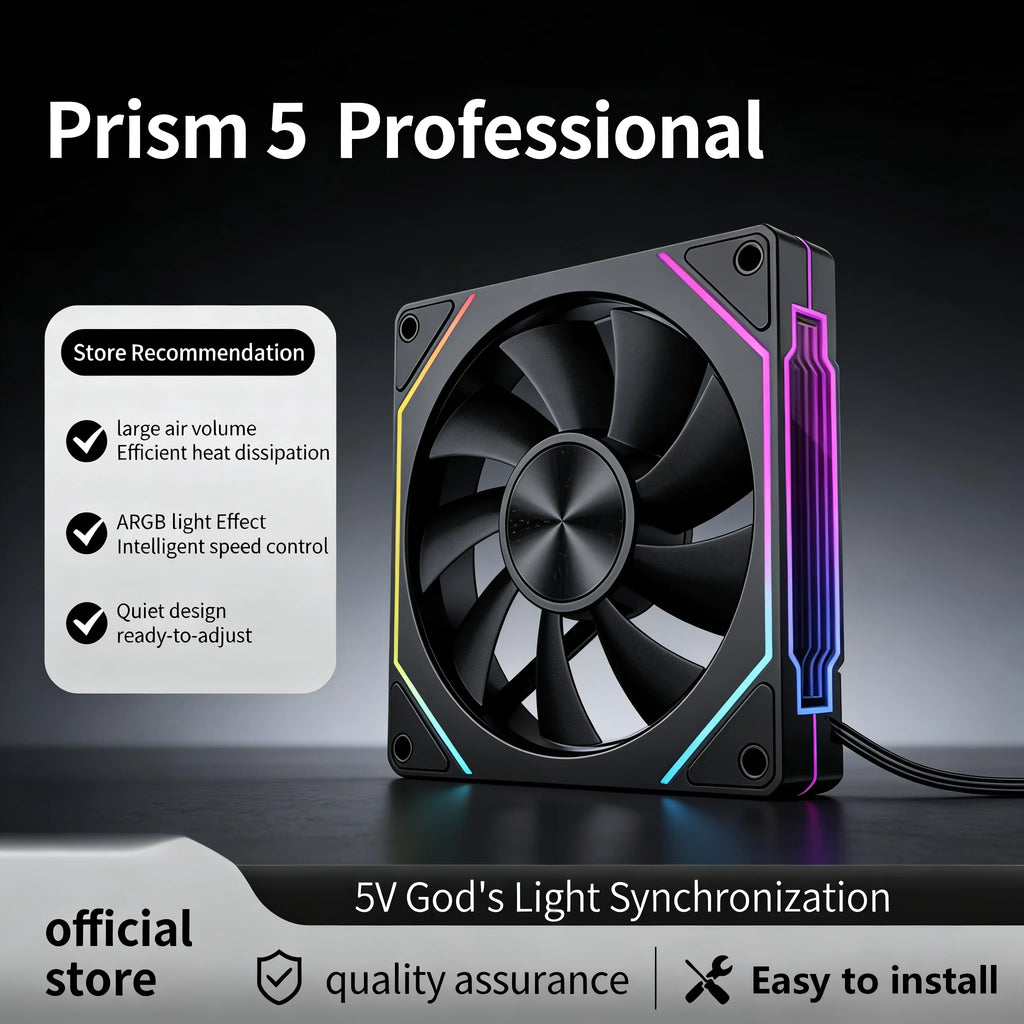 Prism 4RS 120Mm ARGB PC Case Fan with Infinity Mirror Design Motherboard Sync 4PIN PWM CPU Cooler Ventilador