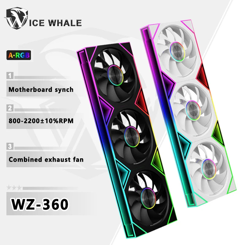 WZ-120/240/360 PC Case Fan ARGB Motherboard Sync Combination Structure Cold Exhaust Cooling Fan Ventilador