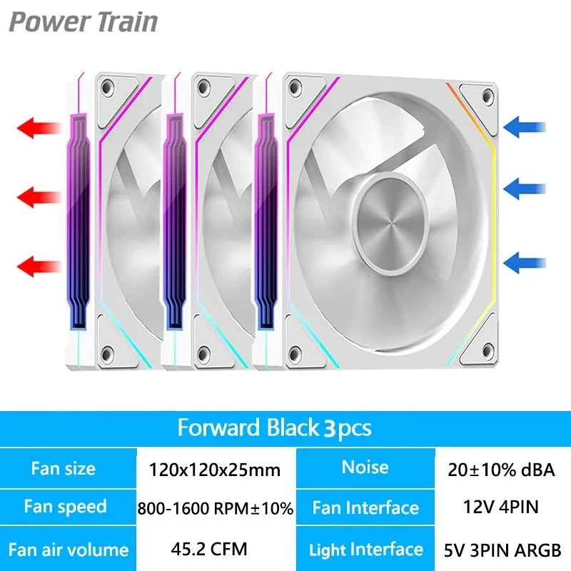 Prism 4RS 120Mm ARGB PC Case Fan with Infinity Mirror Design Motherboard Sync 4PIN PWM CPU Cooler Ventilador