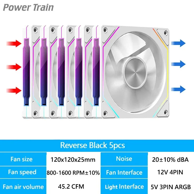 Prism 4RS 120Mm ARGB PC Case Fan with Infinity Mirror Design Motherboard Sync 4PIN PWM CPU Cooler Ventilador