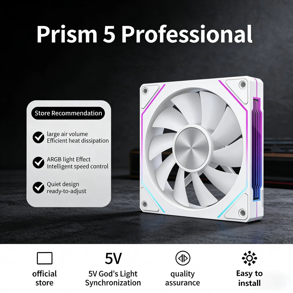 Prism 4RS 120Mm ARGB PC Case Fan with Infinity Mirror Design Motherboard Sync 4PIN PWM CPU Cooler Ventilador