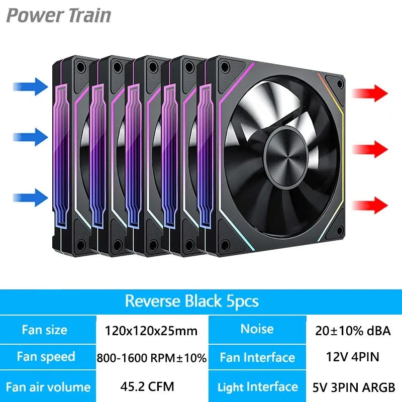 Prism 4RS 120Mm ARGB PC Case Fan with Infinity Mirror Design Motherboard Sync 4PIN PWM CPU Cooler Ventilador