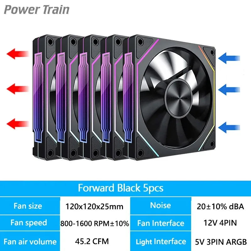 Prism 4RS 120Mm ARGB PC Case Fan with Infinity Mirror Design Motherboard Sync 4PIN PWM CPU Cooler Ventilador