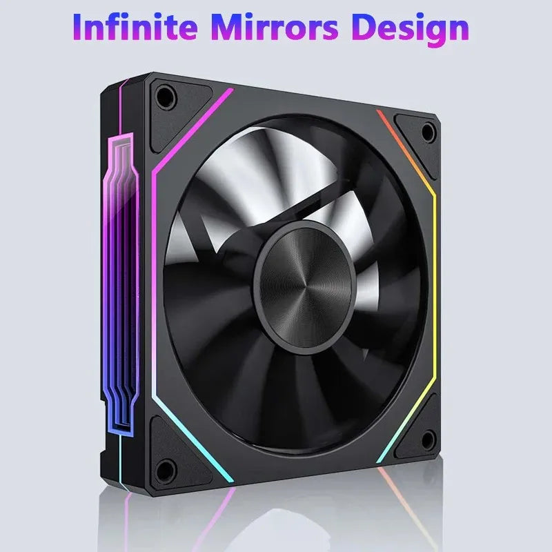 Prism 4RS 120Mm ARGB PC Case Fan with Infinity Mirror Design Motherboard Sync 4PIN PWM CPU Cooler Ventilador