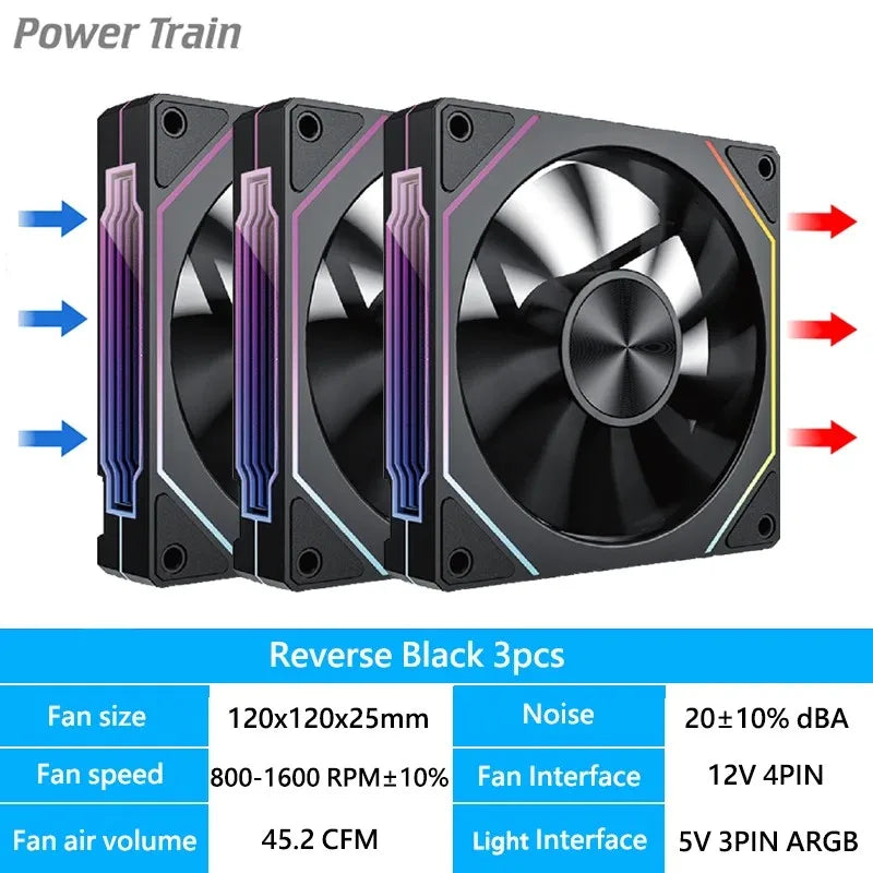 Prism 4RS 120Mm ARGB PC Case Fan with Infinity Mirror Design Motherboard Sync 4PIN PWM CPU Cooler Ventilador