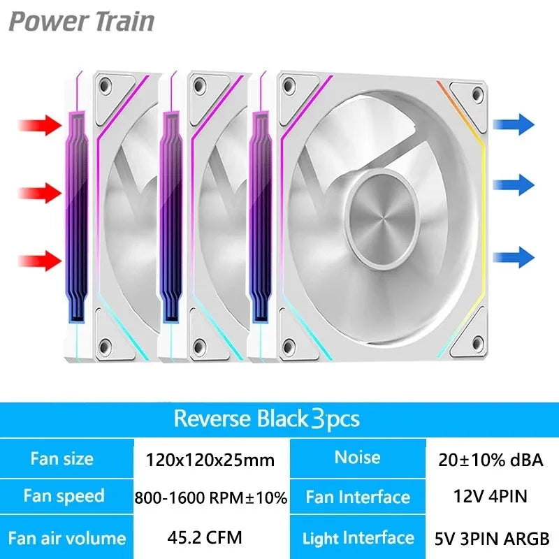 Prism 4RS 120Mm ARGB PC Case Fan with Infinity Mirror Design Motherboard Sync 4PIN PWM CPU Cooler Ventilador
