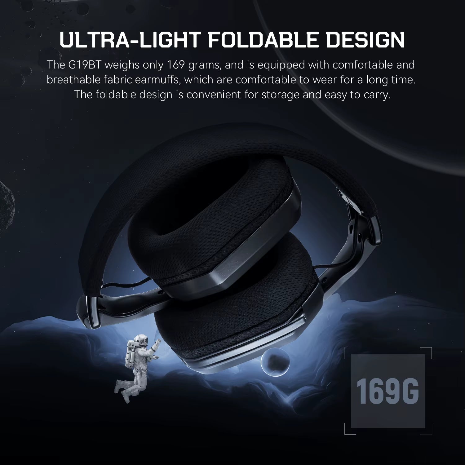 G19BT 2.4Ghz Wireless Gaming Headphones Ultra-Light Bluetooth 5.4 Headset Gamer with Microphone for Pc/Ps5/Xbox