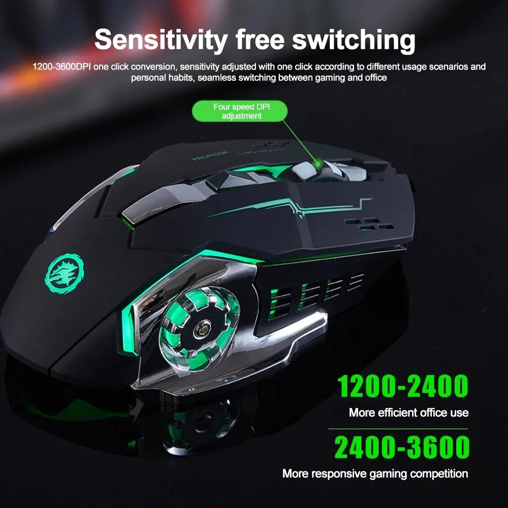 Bluetooth 5.2 Mouse 2.4G Wireless Mouse Rechargeable Mouse Dual Mode Gaming Mouse 3600 DPI Mice for Laptop Computer Accessories