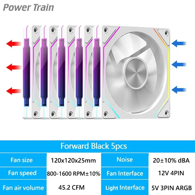 Prism 4RS 120Mm ARGB PC Case Fan with Infinity Mirror Design Motherboard Sync 4PIN PWM CPU Cooler Ventilador