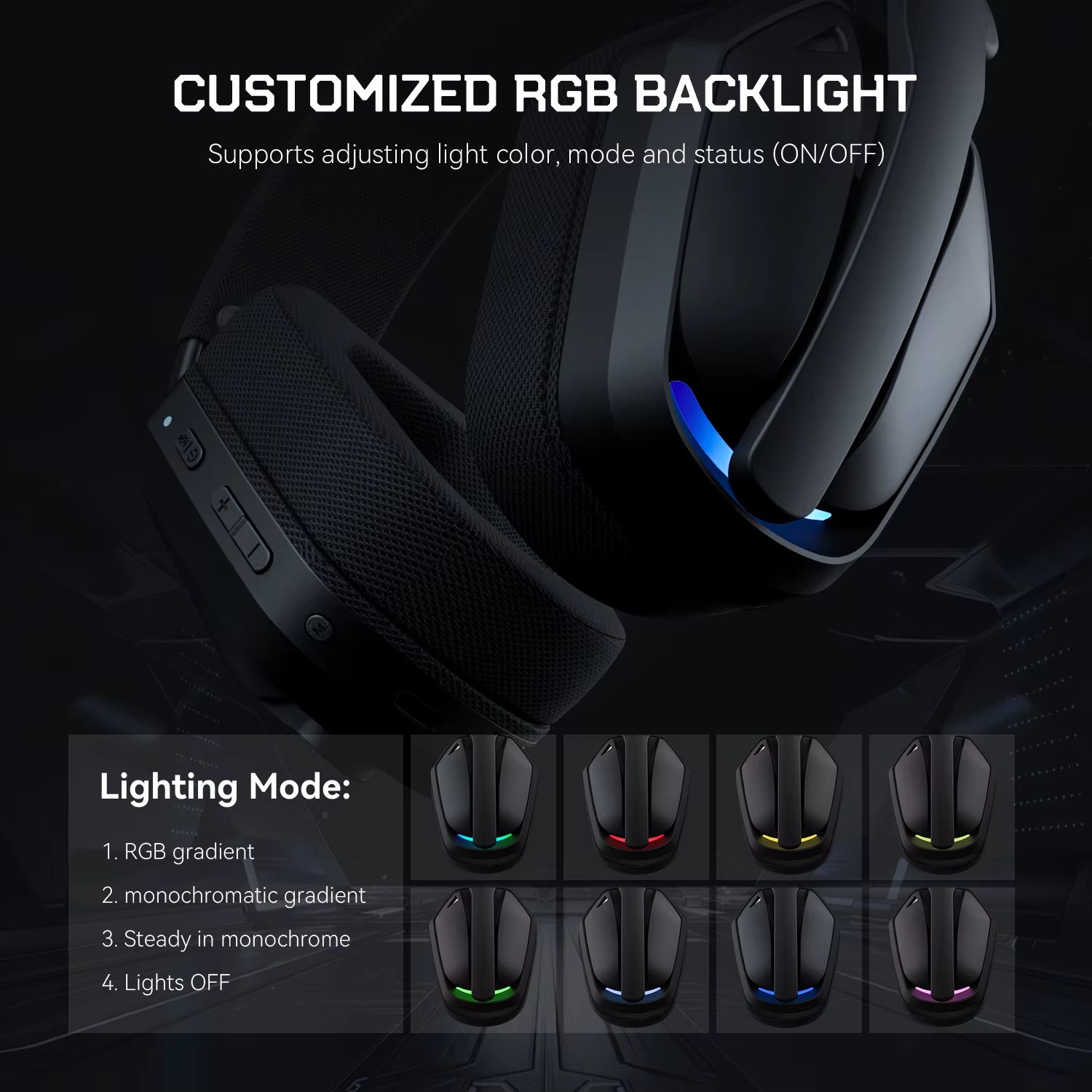 G19BT 2.4Ghz Wireless Gaming Headphones Ultra-Light Bluetooth 5.4 Headset Gamer with Microphone for Pc/Ps5/Xbox